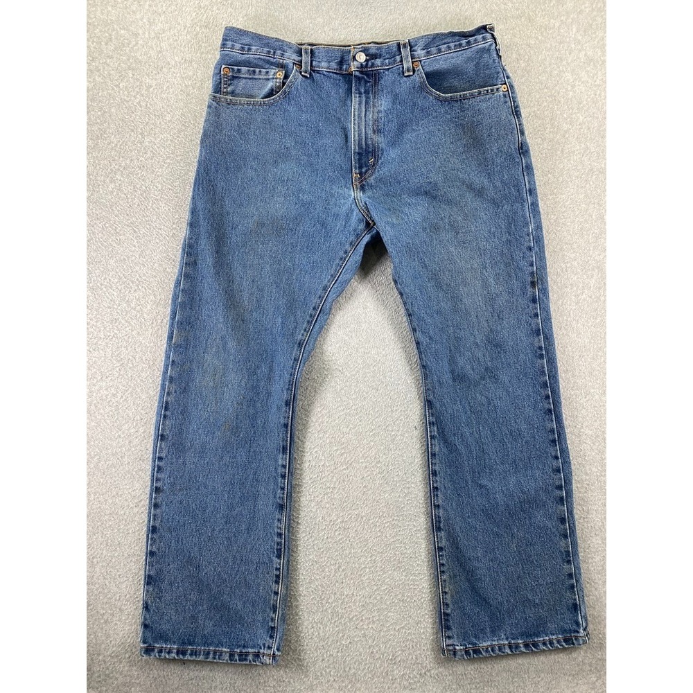 Levis 517 Jeans Mens 36x30 Blue Bootcut Dark Wash Western Denim *Flaw*